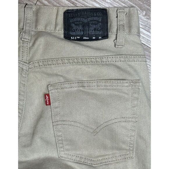 Levis Size 20reg Boys Youth Jeans 511 Slim Performance Mid Rise Beige Denim - Picture 7 of 12